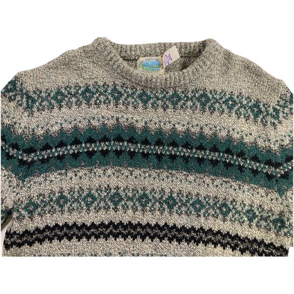 Royal North Mills Sweater Men's Large Made in USA Pullover Striped 100% Wool - Picture 3 of 10